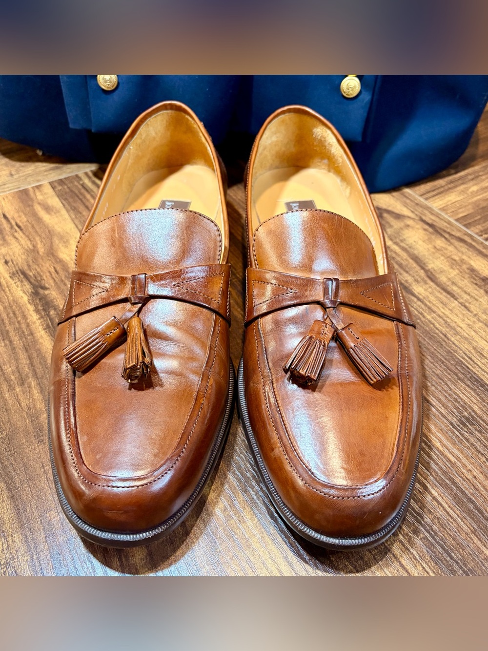 Johnston & Murphy Men’s 12M Brown Leather Tassel Loafers Dress Shoes